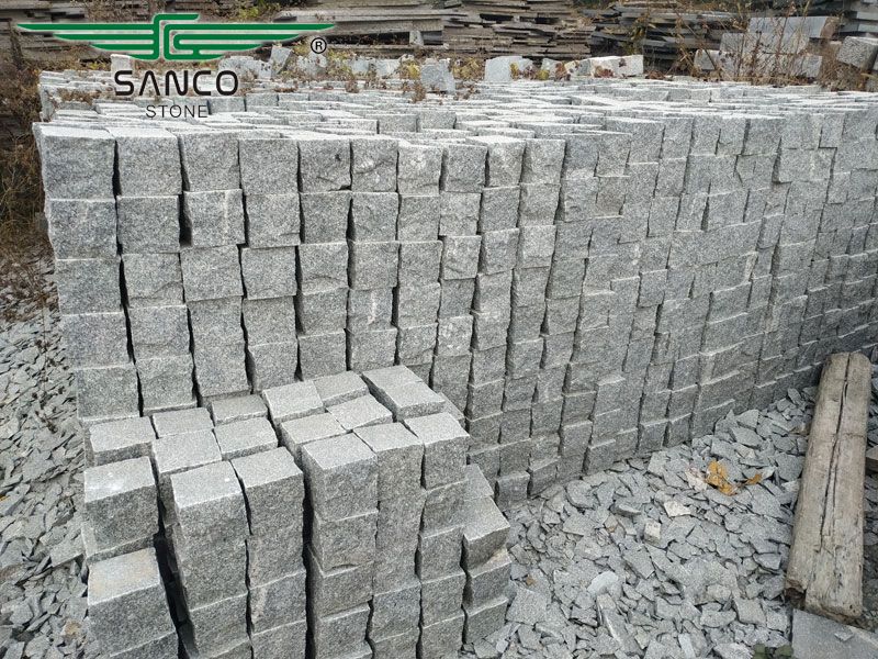 Medium Grey Granite Cobbles Cube Stones