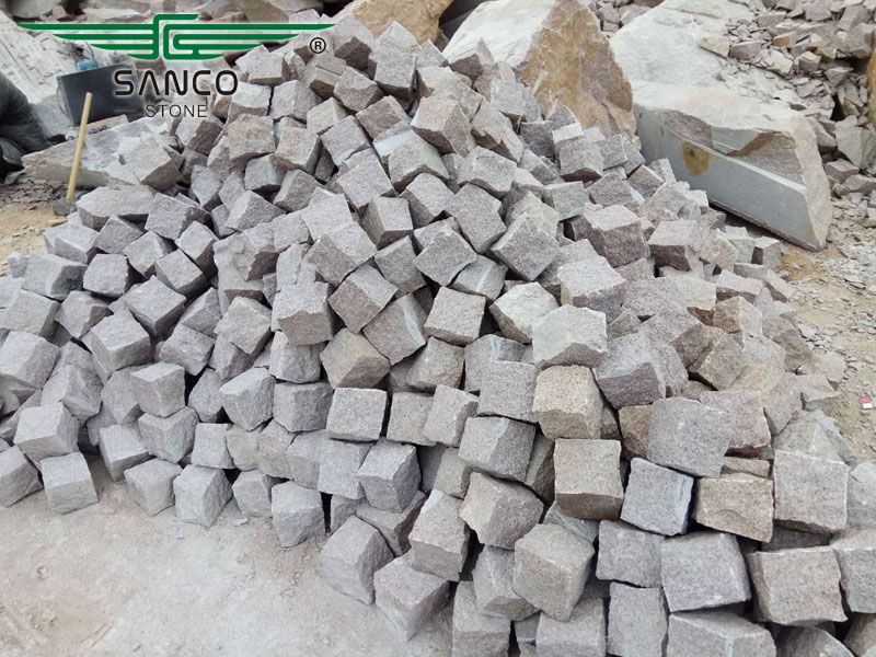 G354 Red Granite Cobblestone Price Split Cube