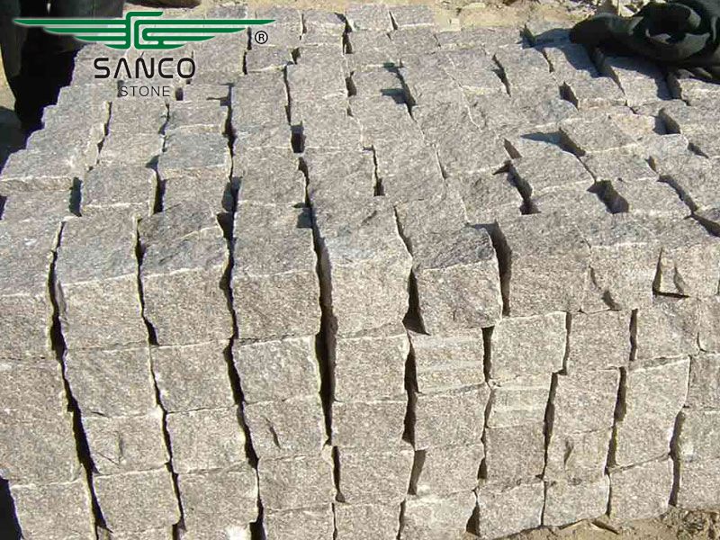 G354 Red Granite Cobblestone Price Split Cube