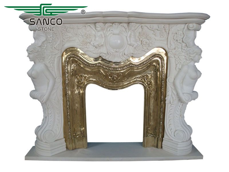 Natural Marble Decorative Indoor Fireplace Frame