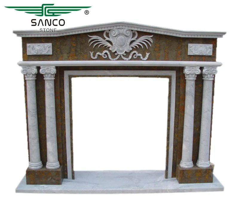 Natural Stone Handcarved Fireplace Mantels