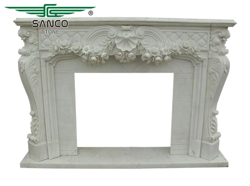 New Designs White Marble Fireplace Mantel