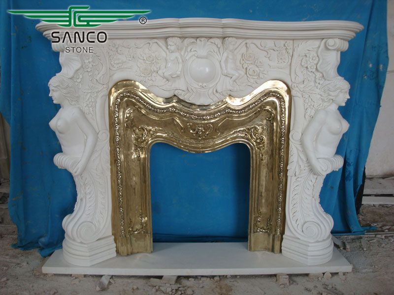 Natural Marble Decorative Indoor Fireplace Frame