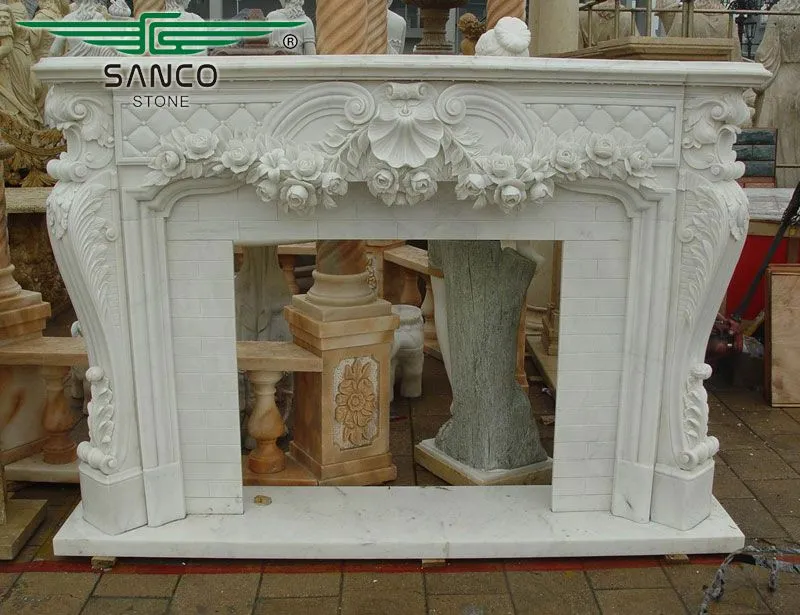 New Designs White Marble Fireplace Mantel