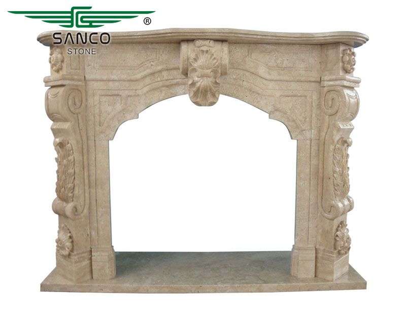 Home Decoration Hand Carved Natural Marble Fireplace