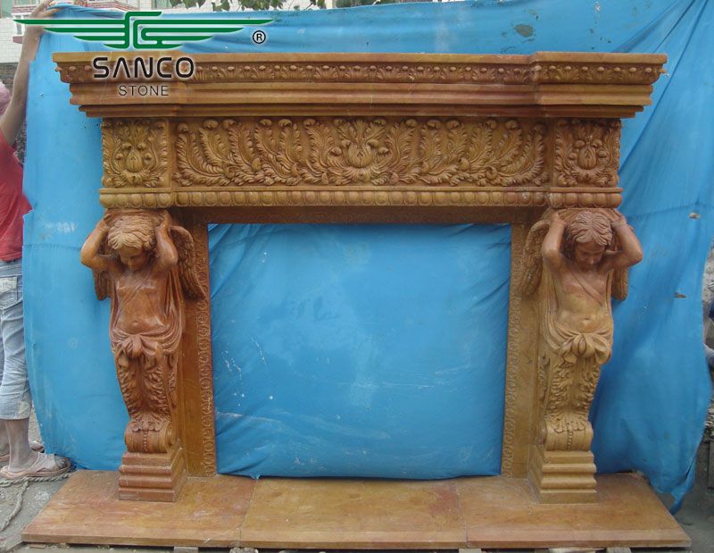 Marble Decorative Angel Carved Fireplace Surround Ideas