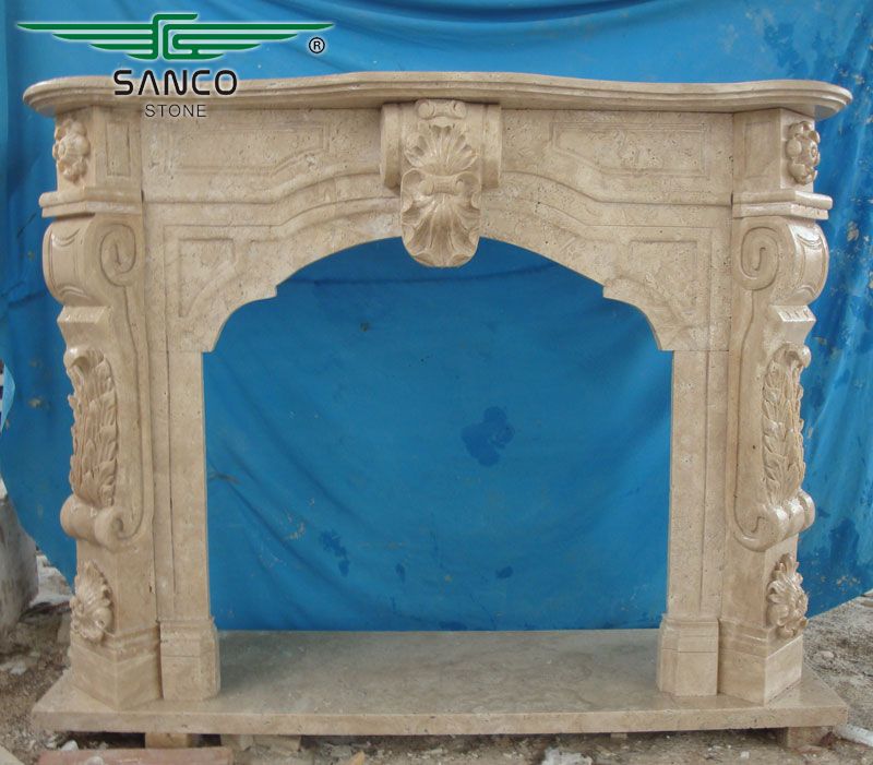 Home Decoration Hand Carved Natural Marble Fireplace