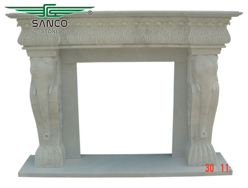 High End Custom White Marble Fireplace Wholesale