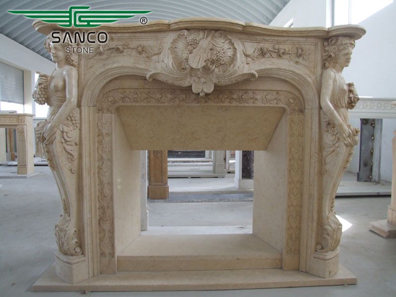 Freestanding Marble Fireplace Mantel Shelf