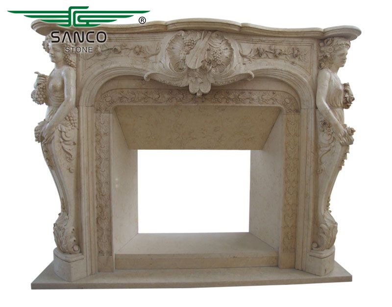 Freestanding Marble Fireplace Mantel Shelf