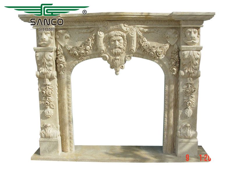 China Natural Stone Fireplace Centre