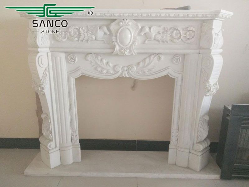 Cheap Stone Carving Marble Vintage Fireplace Mantel