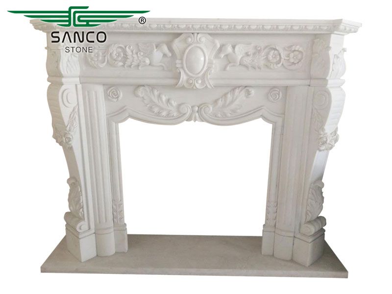 Cheap Stone Carving Marble Vintage Fireplace Mantel