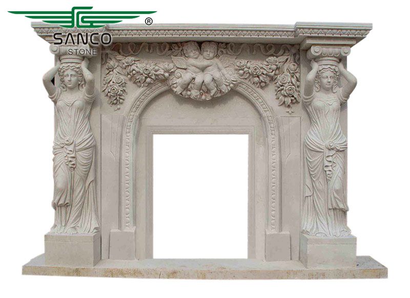 Large Designer Fireplace with Exquisite Women