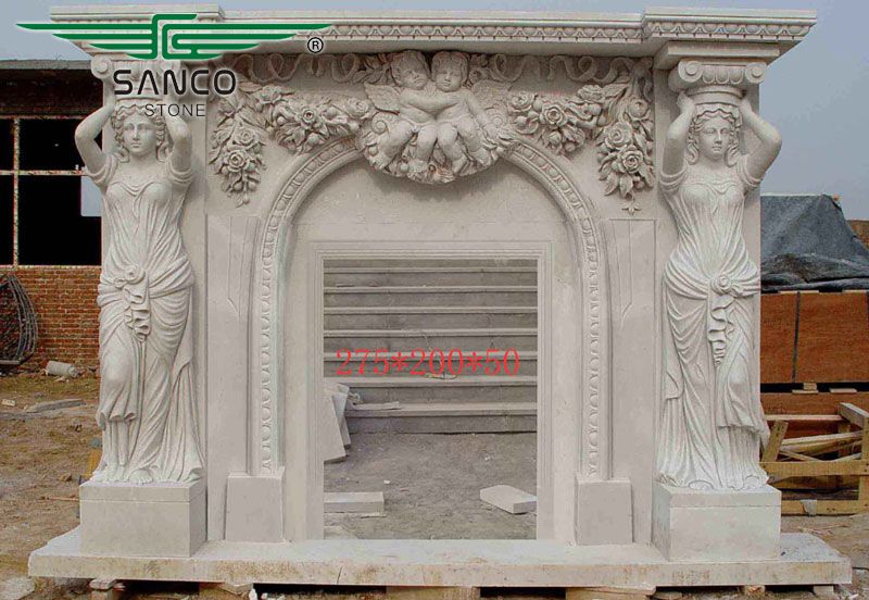 Large Designer Fireplace with Exquisite Women