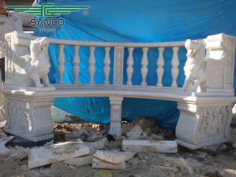 Popular Design Carving Stone Bench Outdoor