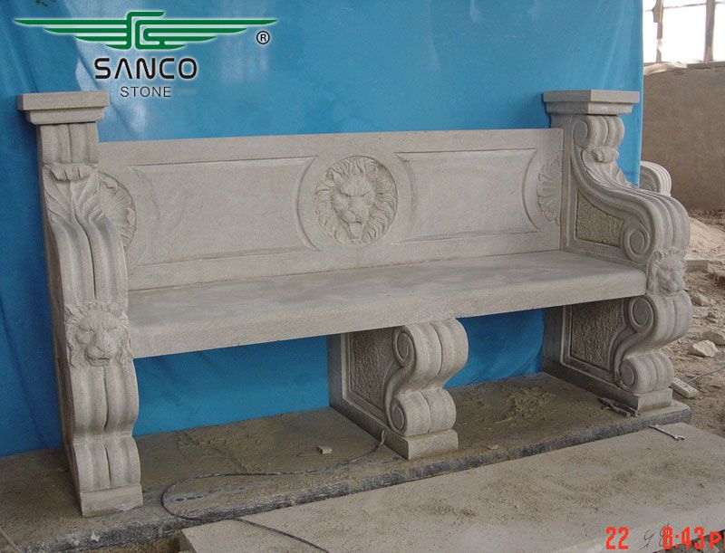 Hand Carved Sandstone Outdoor Benches