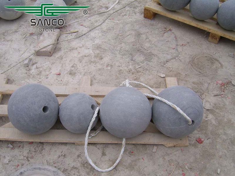 Blue Limestone Ball, Bluestone Fountain Ball