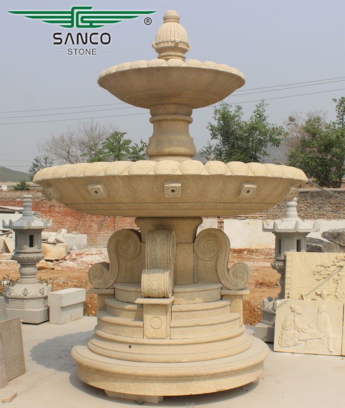 Yellow Granite Water Fountain Outdoor