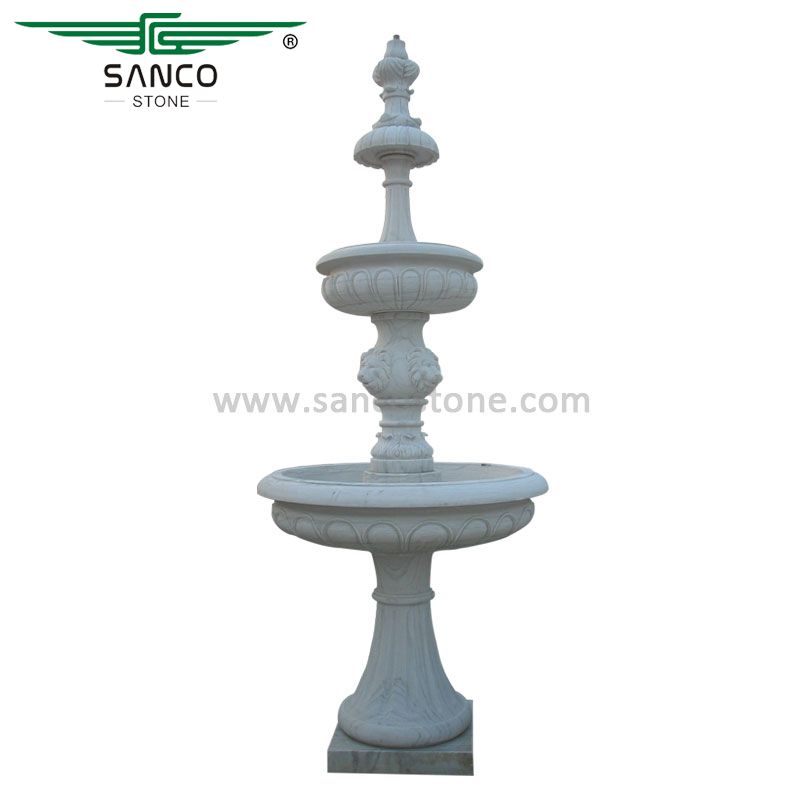 Delicate and Graceful White Marble Stone Fountain