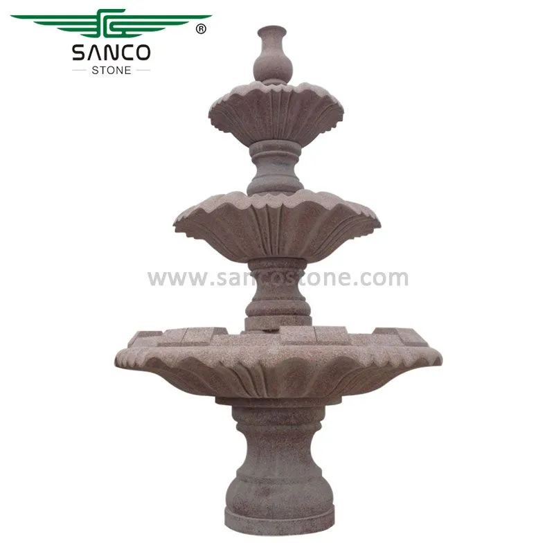 Red Granite Garden Water Fountain for Sale