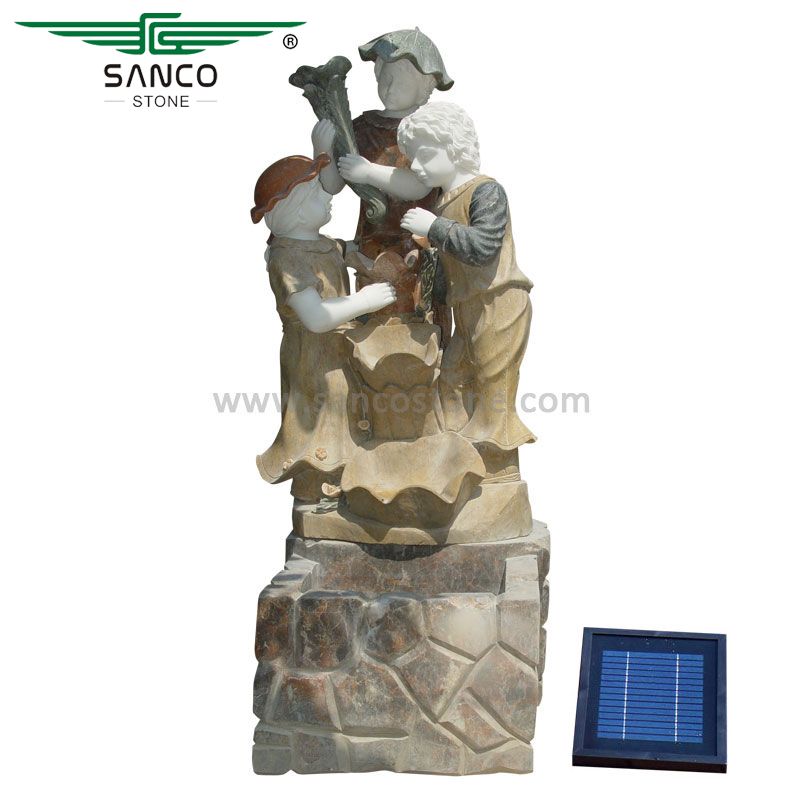 Sculpture Outdoor Solar Powered Fountain for Garden