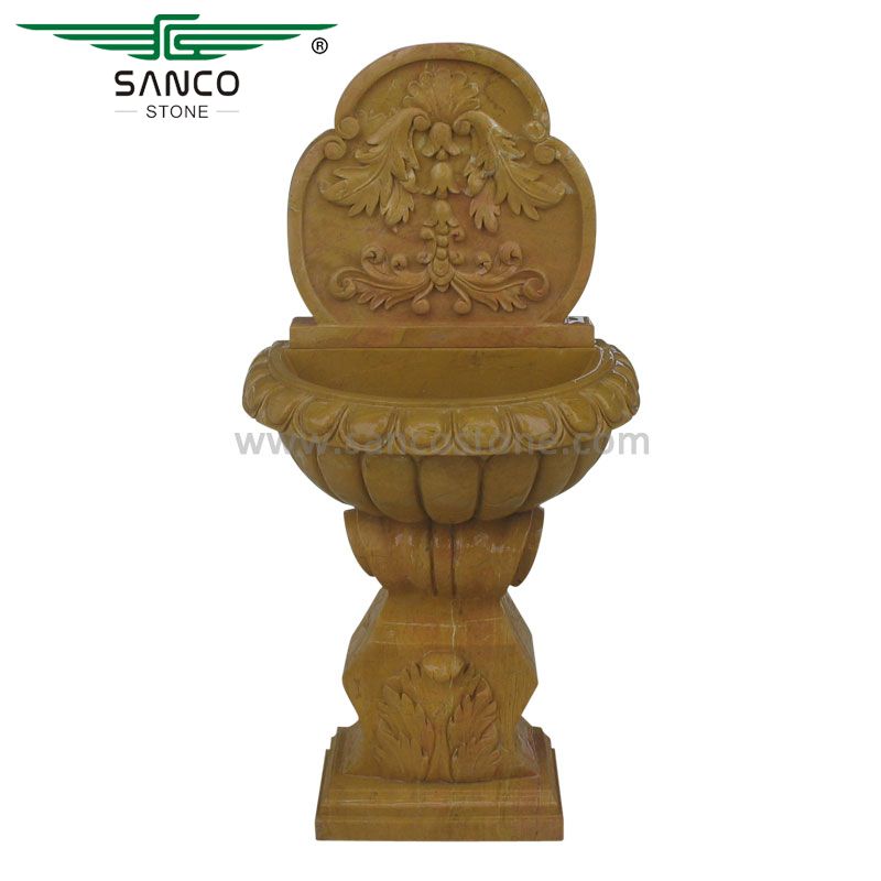 Yellow Marble Water Fountain Indoor