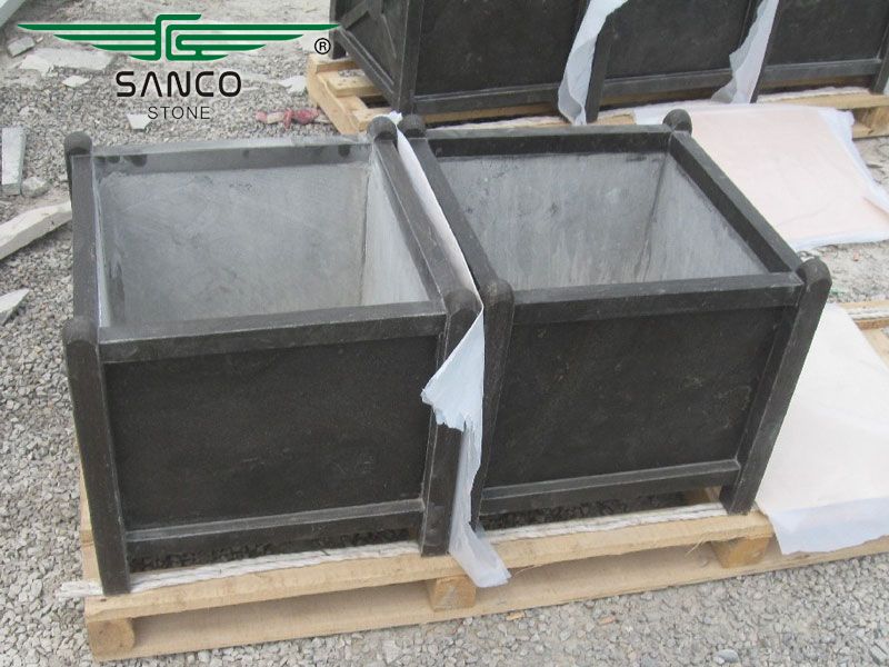 Blue Limestone Planters For Garden