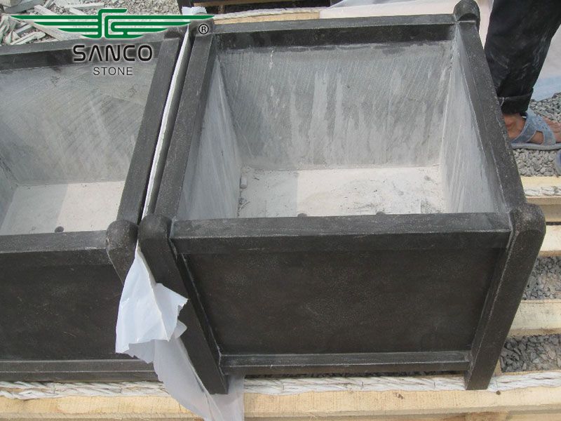 Blue Limestone Planters For Garden