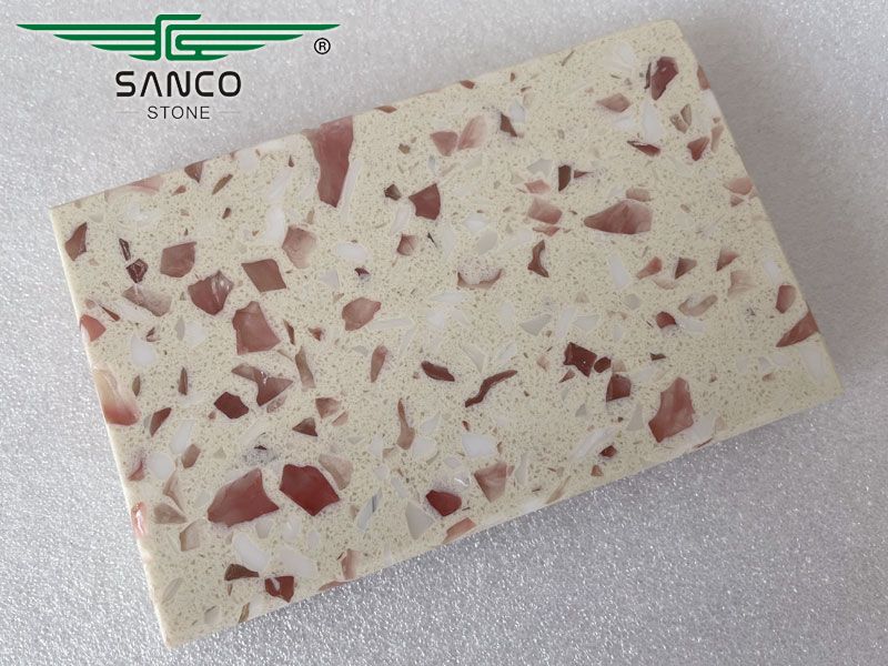 Pink Zircon Beige Quartz Kitchen Countertops SG5819