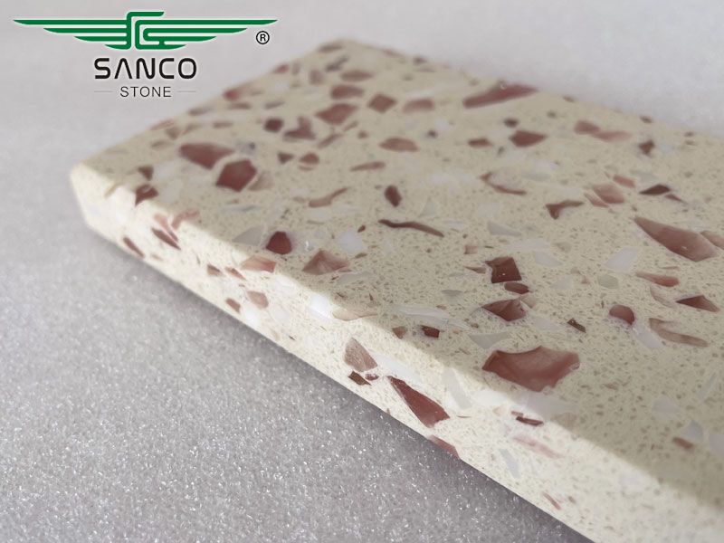 Pink Zircon Beige Quartz Kitchen Countertops SG5819