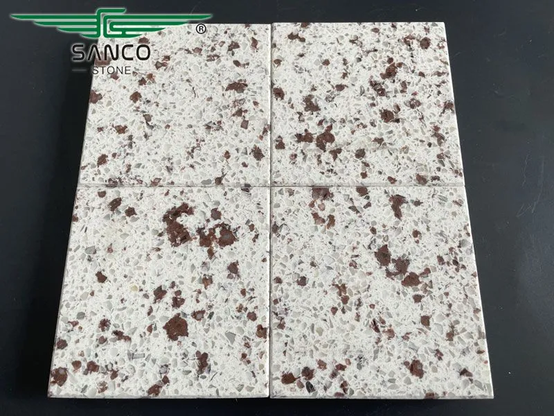 Hot-sell Brown Quartz Countertop Slabs SF2103