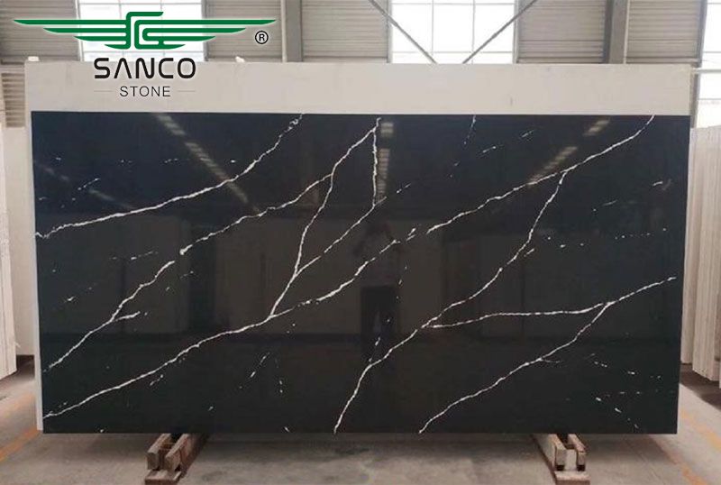 Calacatta Black with White Vein Quartz SC8709