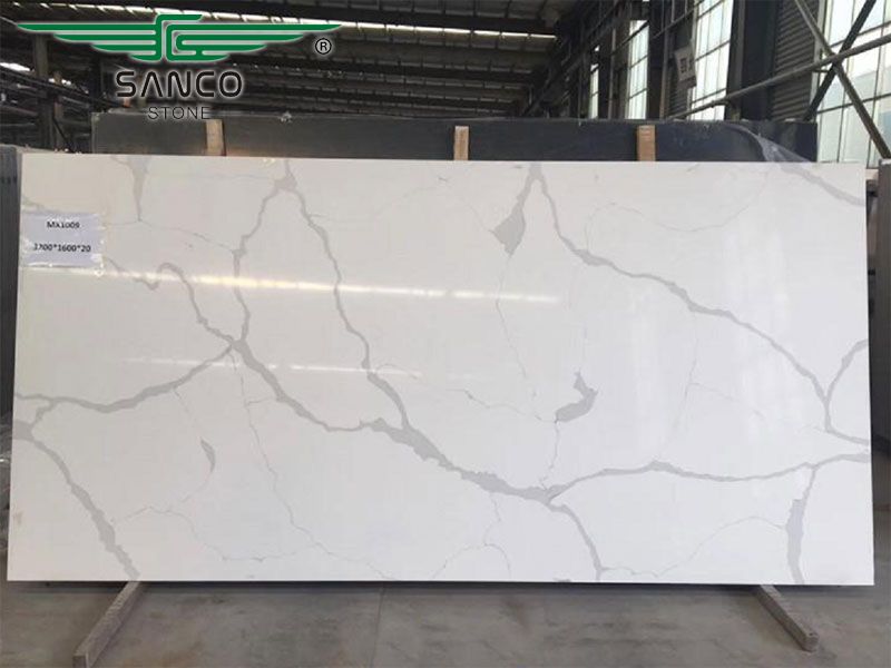 Calacatta White Quartz Kitchen Countertops SC8614