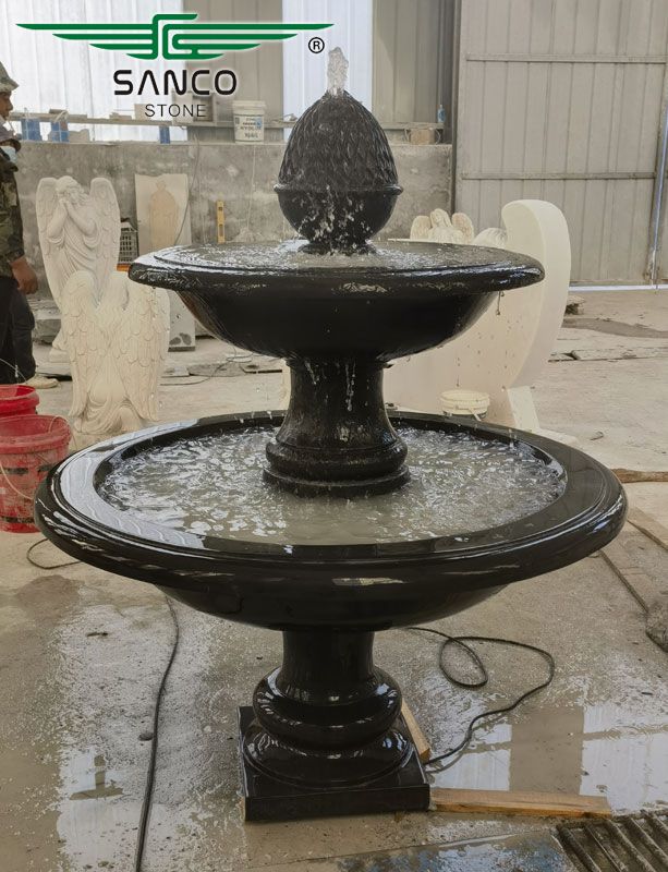 Outdoor Fountain Black Marble