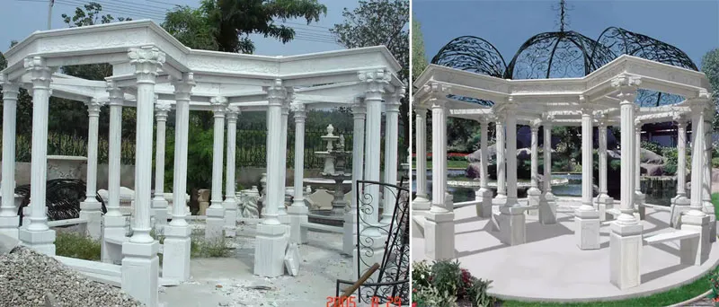 Large Gazebo White Marble