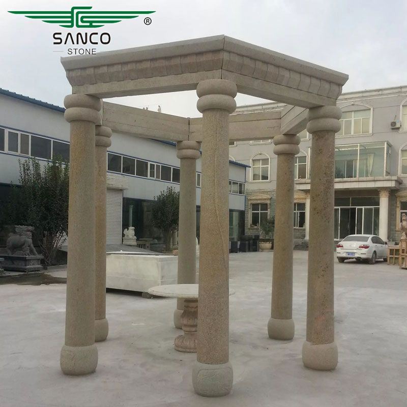 Luxury Granite Hexagonal Gazebo with Table