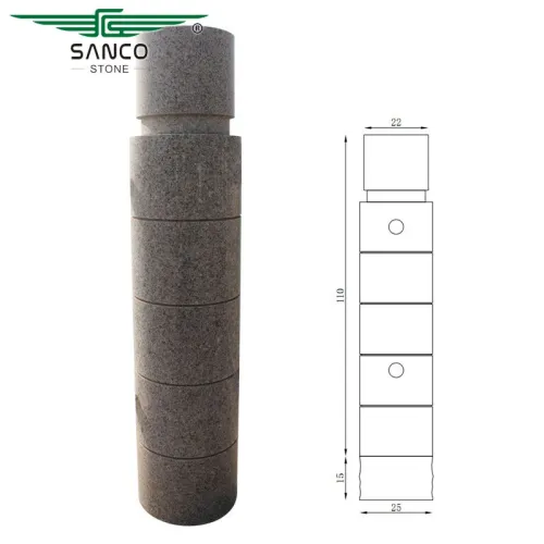 Light Grey Granite Stone Column Pillar