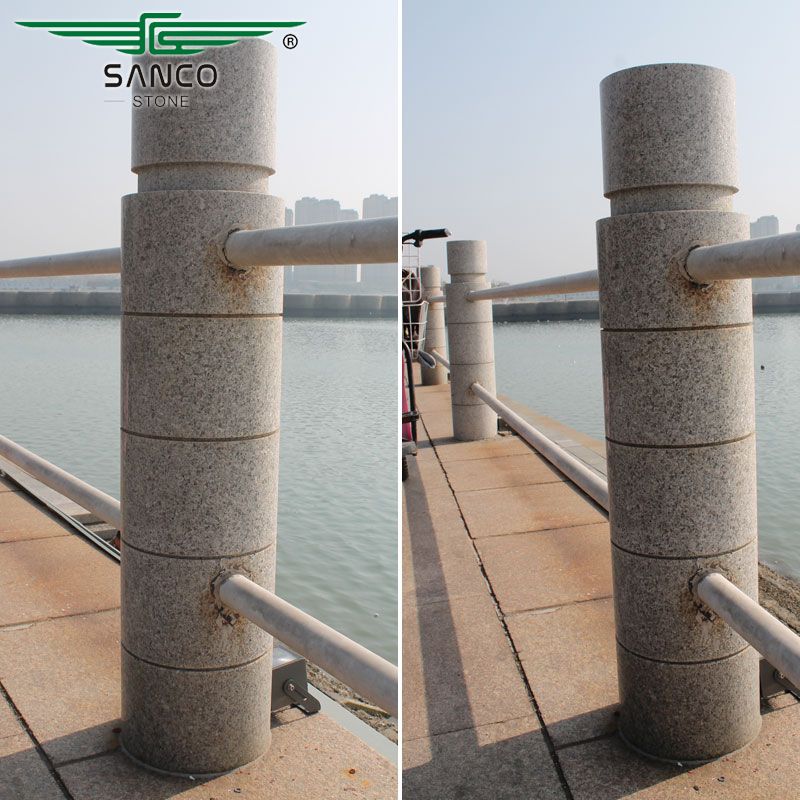 Light Grey Granite Stone Column Pillar