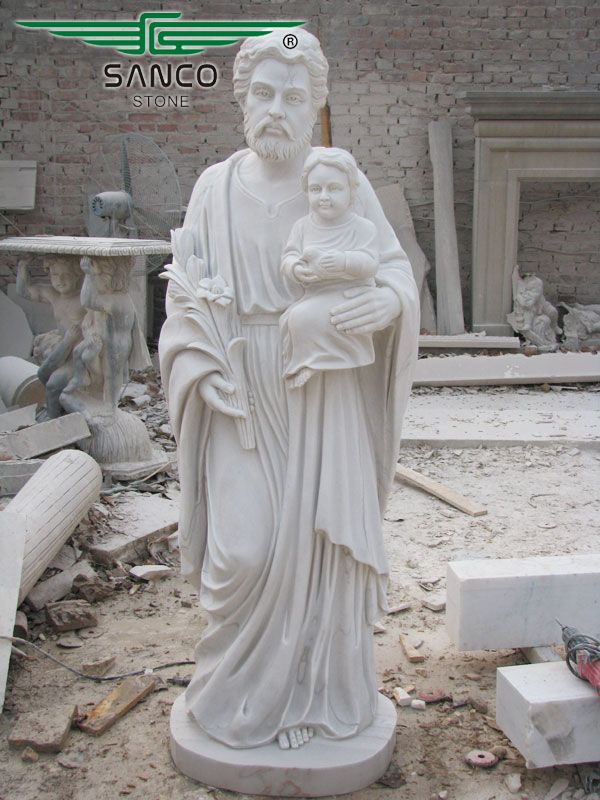 Jesus And Child Statue Stone Carved Marble