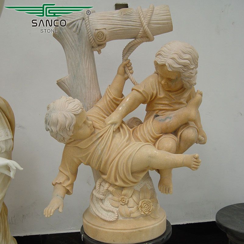 Marble Children Statues