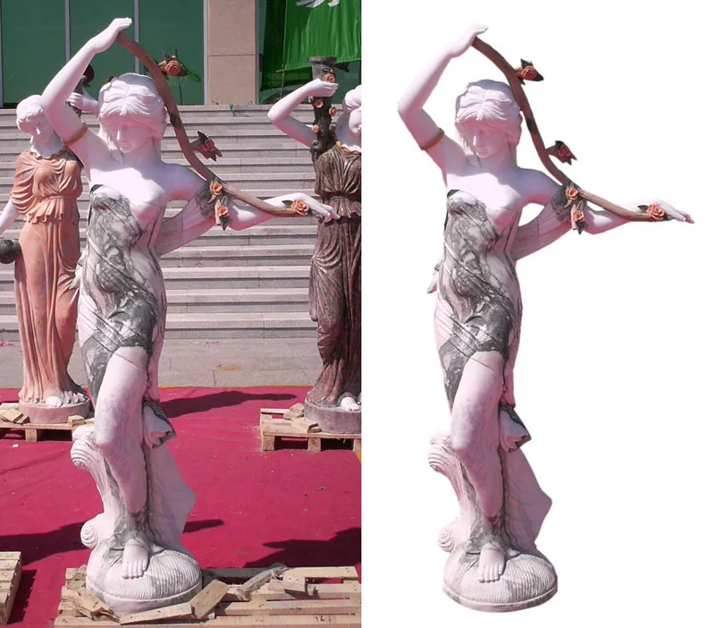 Modern Stone Carving Colorful Marble Figure Statues