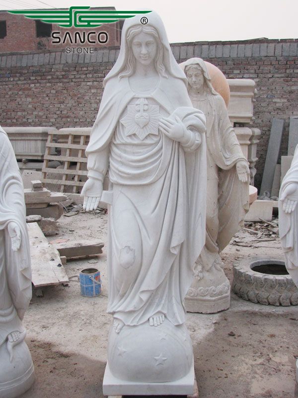 Classic Virgin Mary Statue Made of Marble