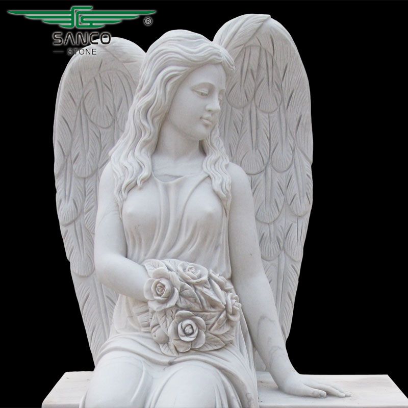 Elegant Sitting Angel Statue