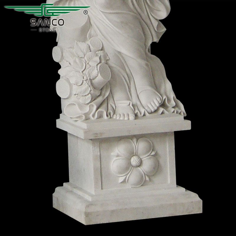 Marble Lady Statue Column Pillar