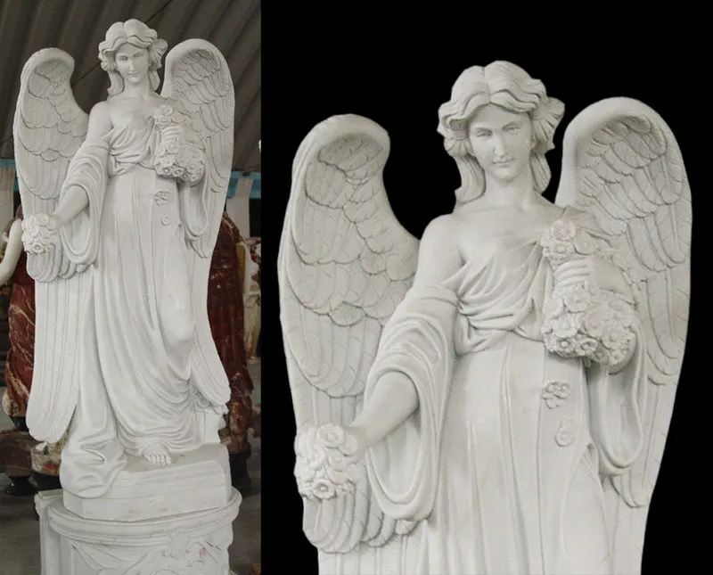 White Marble Angel Garden Statues