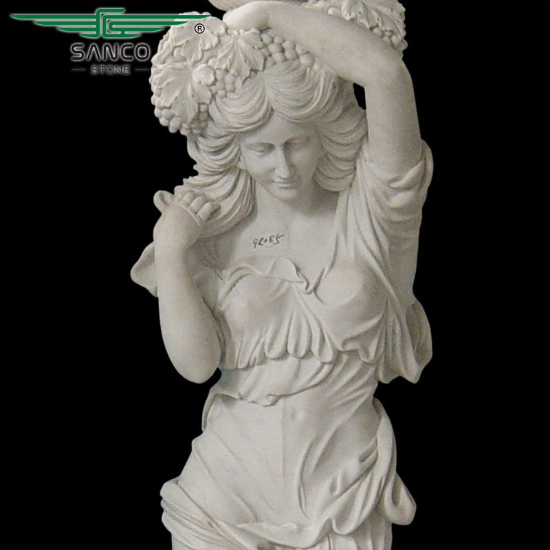 Marble Lady Statue Column Pillar