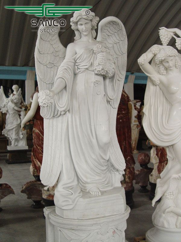 White Marble Angel Garden Statues