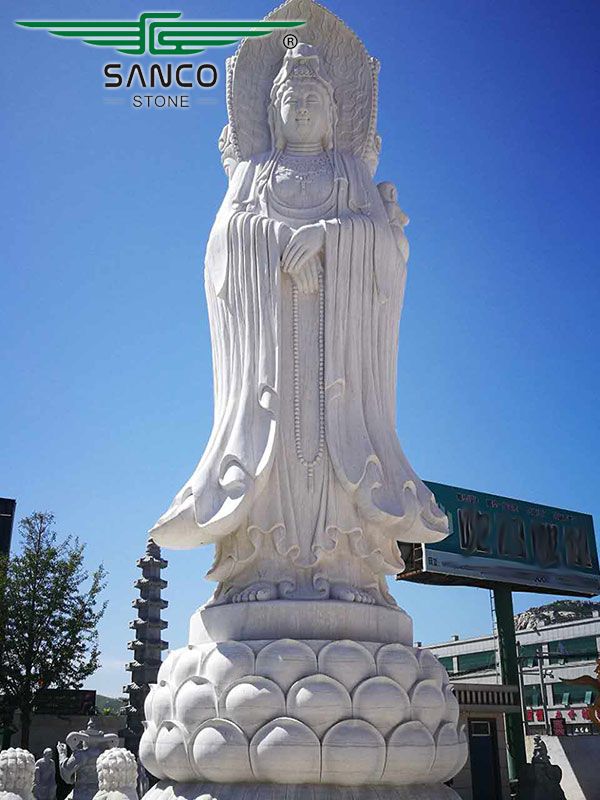 Large Three-sided Standing Guanyin Statue