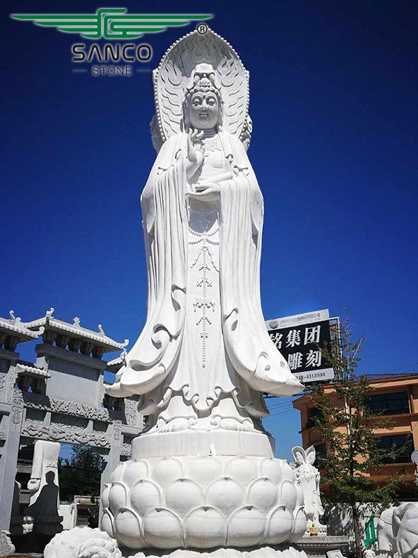 Large Three-sided Standing Guanyin Statue